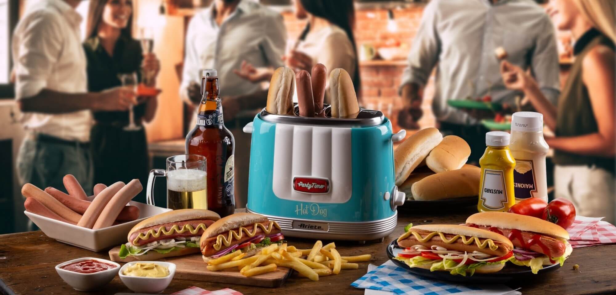 Hot Dog Maker Light Blue| Party Time Hot Dog Machine | Ariete
