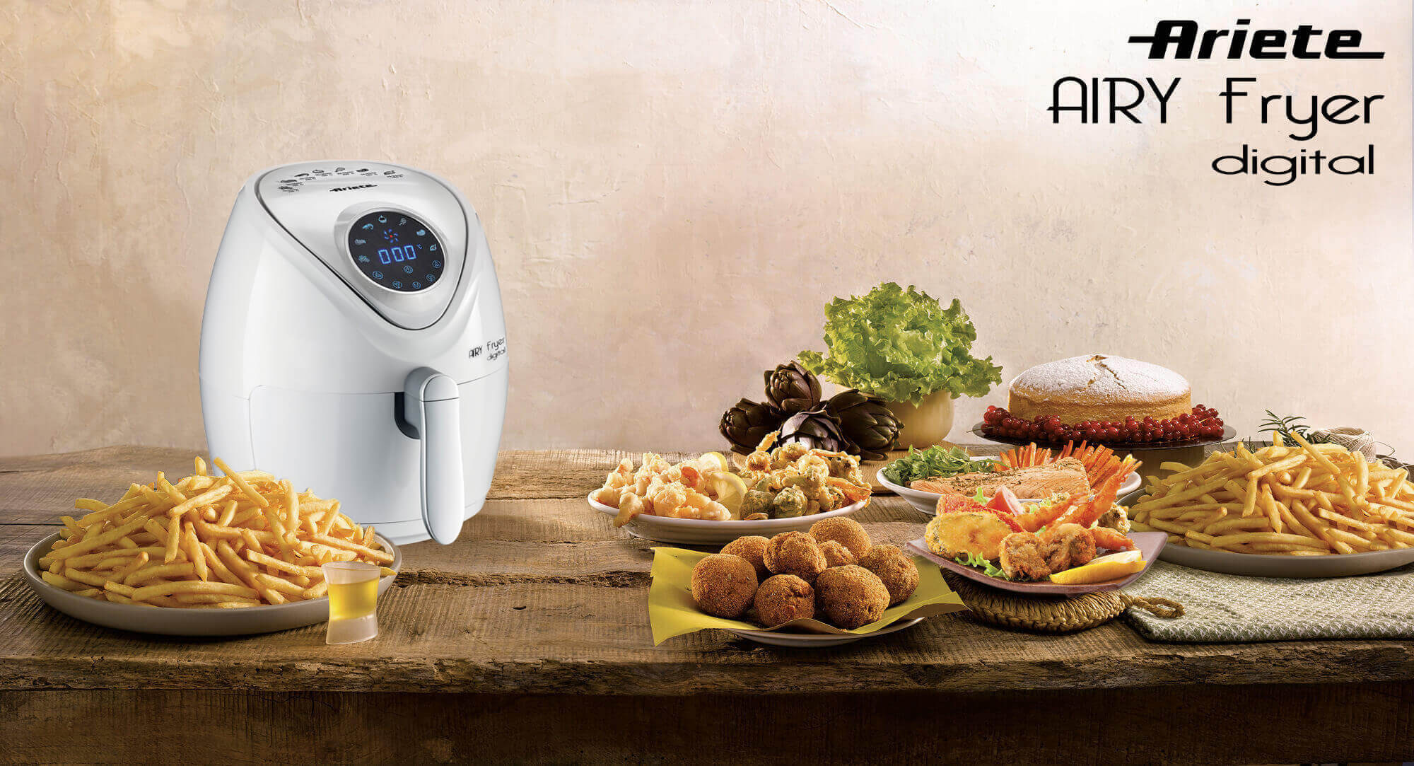 Ariete airy fryer digital friggitrice ad aria 3,5 lt 1300 w touch control 7  programmi