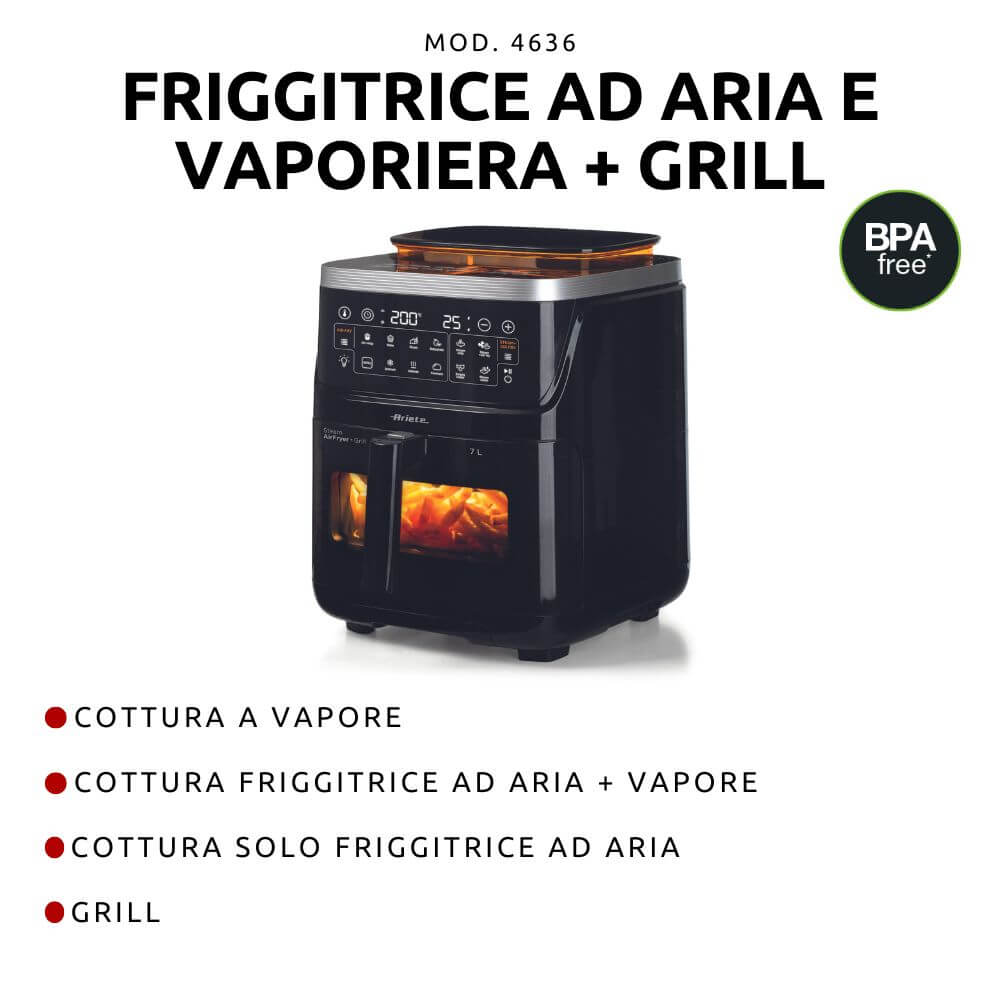 friggitrice ad aria ariete funzione vapore